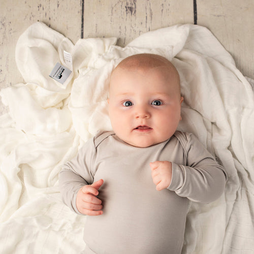Bamboo Baby Long Sleeve Body - GREY